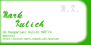 mark kulich business card